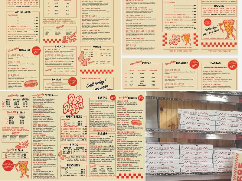 pops pizzeria Menu
