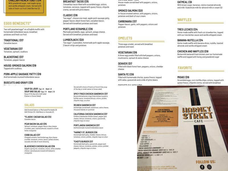 Harney Street Cafe Menu