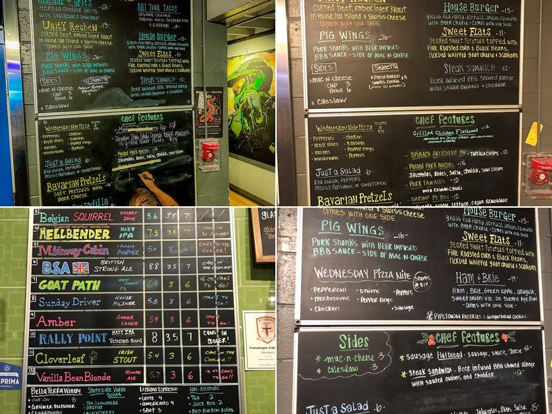 Unity Brewing Menu