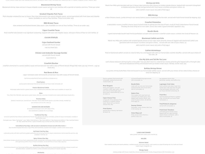 Lagniappe Bayou Kitchen Menu