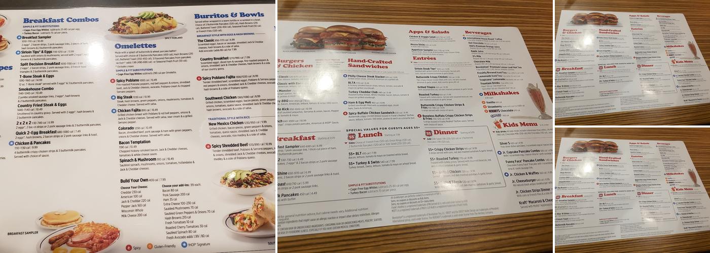 IHOP Menu