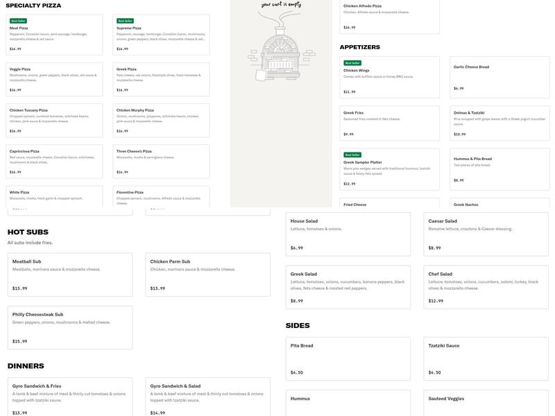 Eddie's Gyro and Pizza Menu