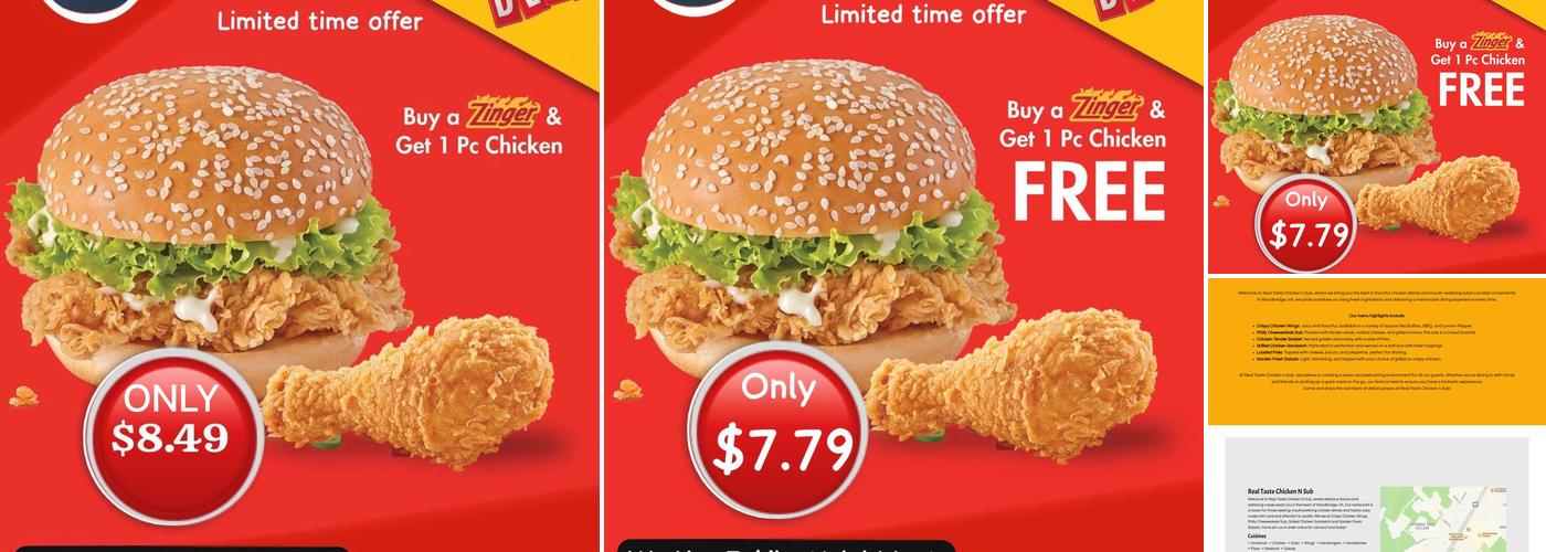 REAL TASTE CHICKEN & SUBS Menu