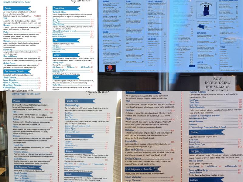 The Chowder Stop Menu