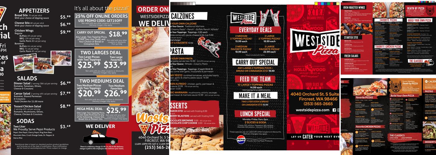 Westside Pizza Menu
