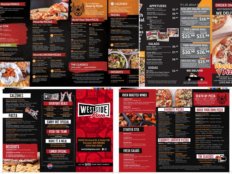 Westside Pizza Menu