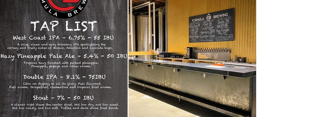 Formula Brewing Menu