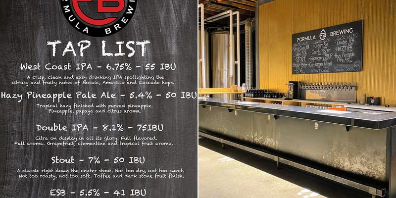Formula Brewing Menu