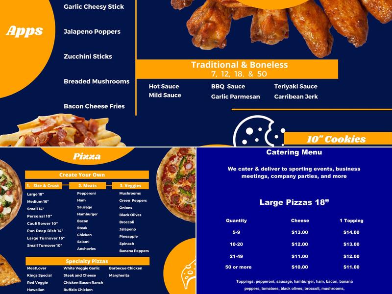 King's Pizza Pronto Menu