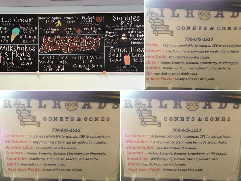 Railroads Ice Cream Menu