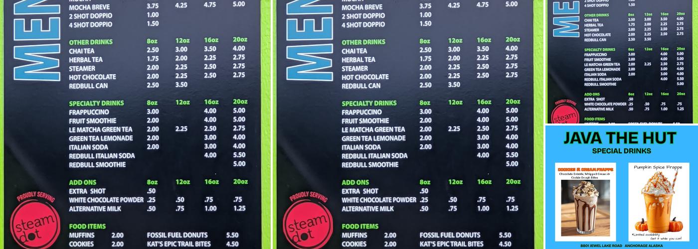 Java The Hut Menu
