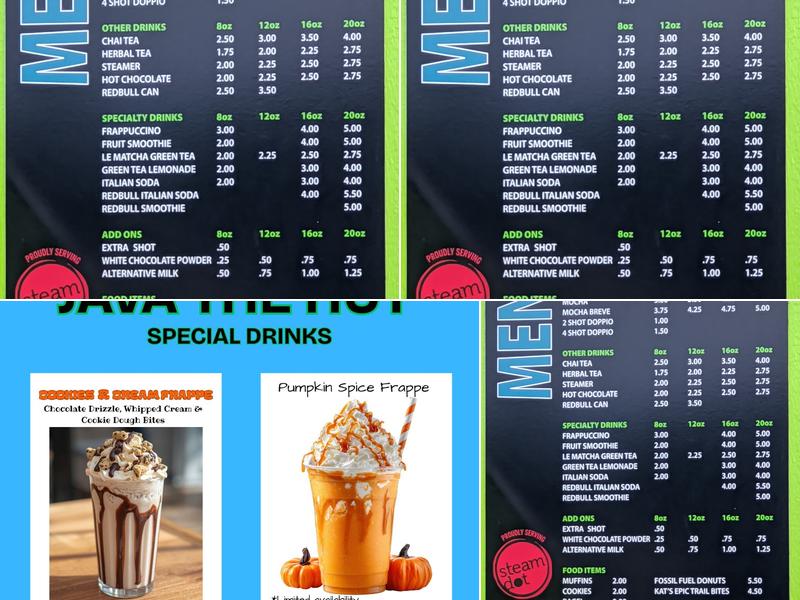 Java The Hut Menu