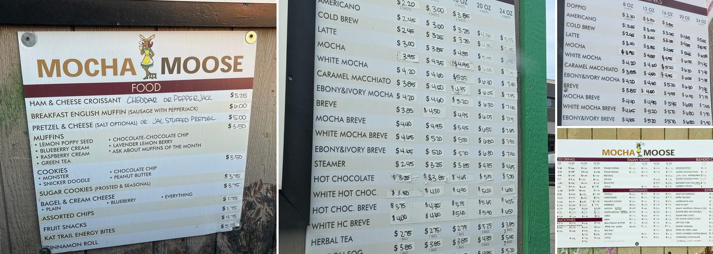 Mocha Moose Menu
