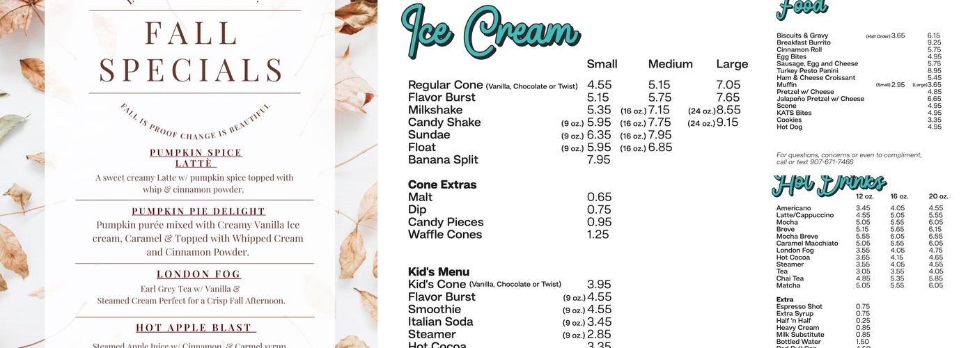 Little Millers Lucus Ice Cream Menu