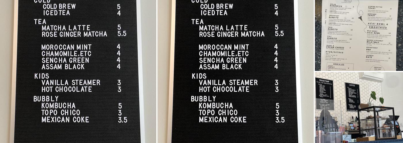 Rocketship Coffee Menu
