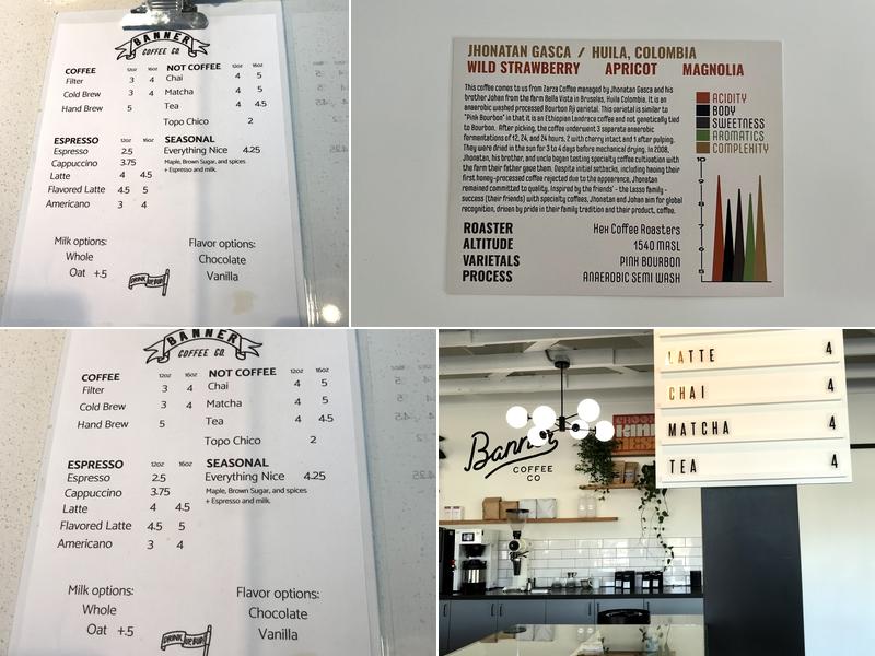 Banner Coffee Company Menu