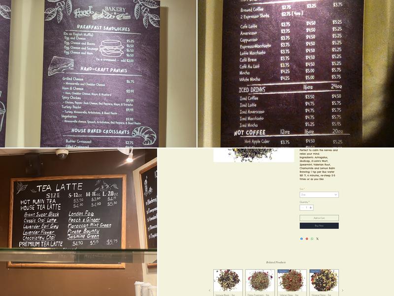 Tea & Coffee Exchange Menu