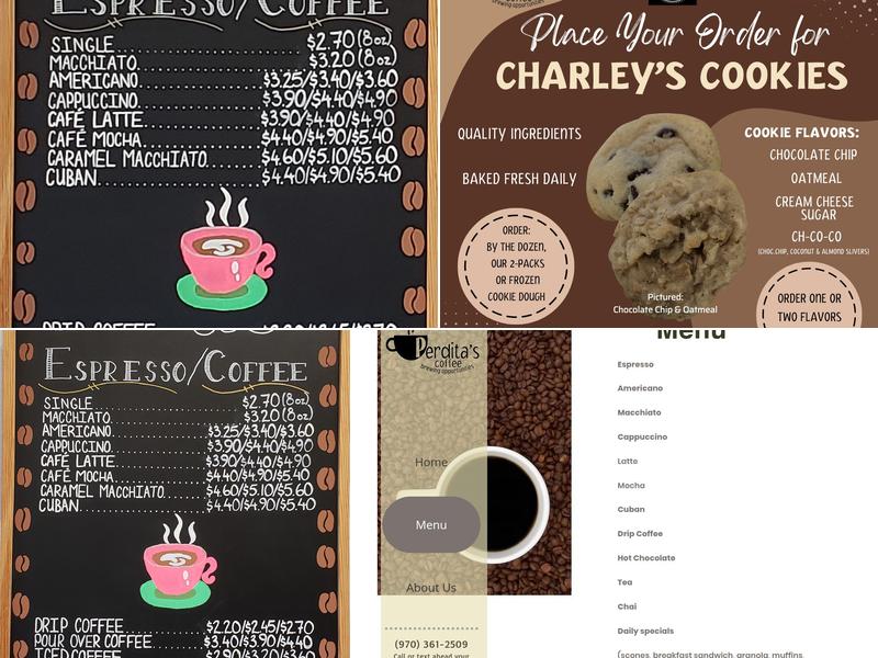 Perdita's Coffee Menu