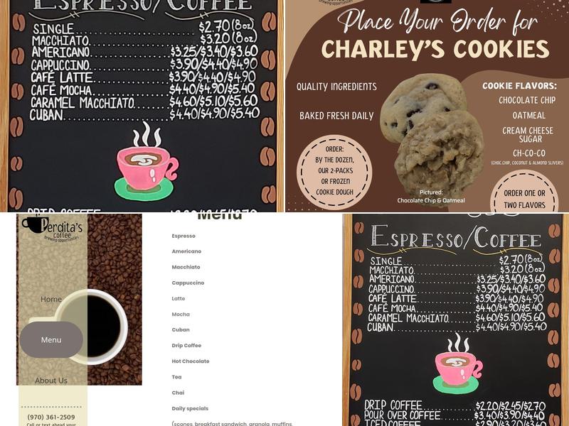 Perdita's Coffee Menu