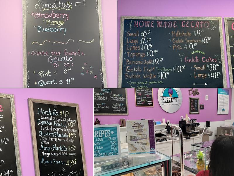 Pozzetti Gelato/ Ice Cream & Coffee Menu