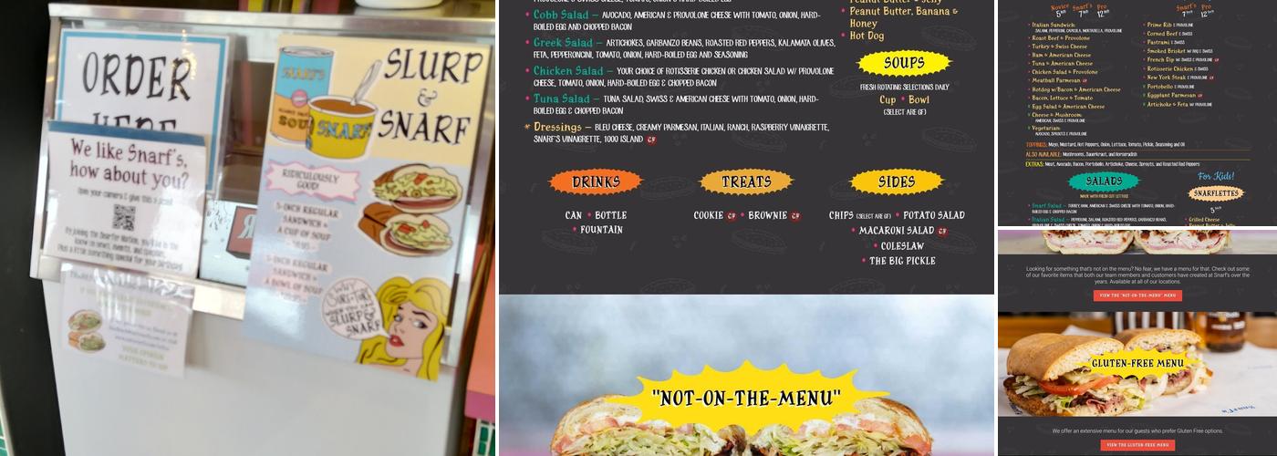 Snarf's Sandwiches Menu