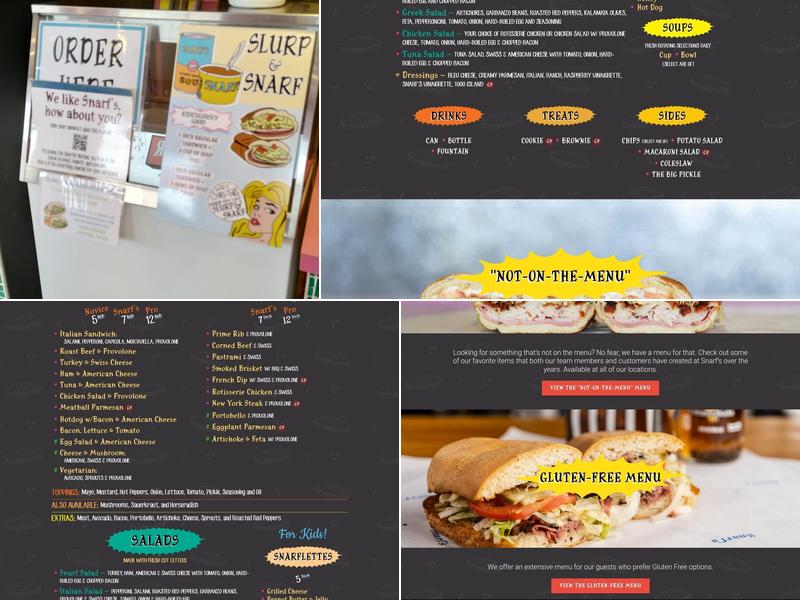 Snarf's Sandwiches Menu