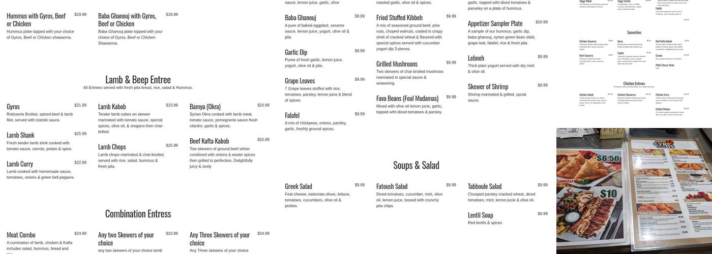 Gyros Town Restaurant Menu