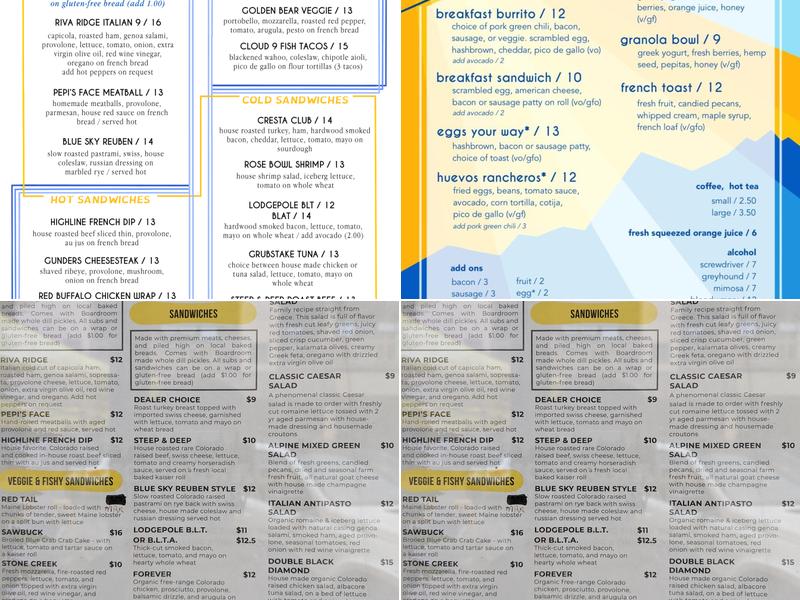 Boardroom Market and Deli Menu