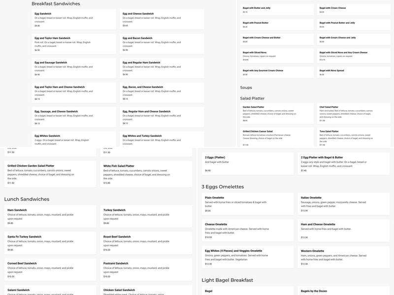 Makeb's Bagels & Deli Menu