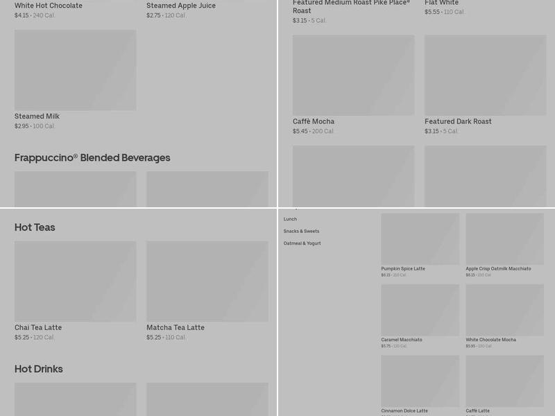 Starbucks Menu