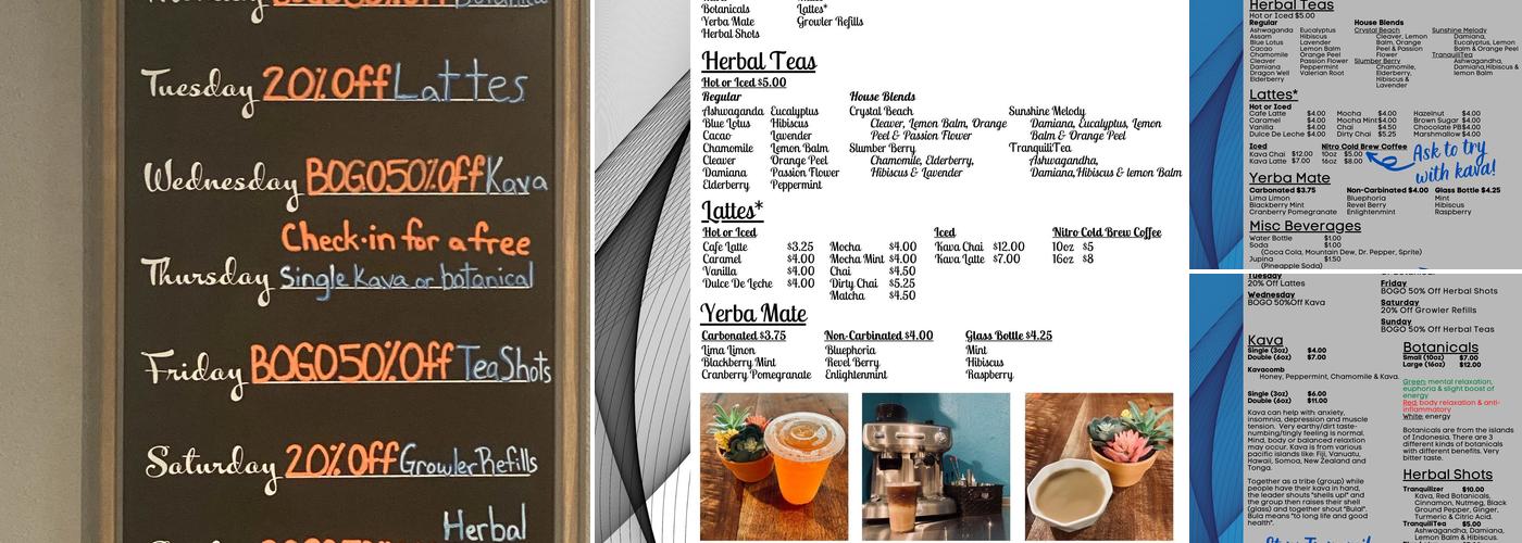 Bloom Kava & Tea Menu