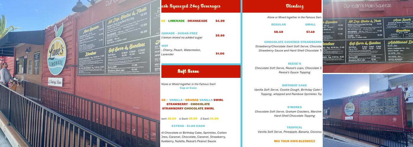 Lane's Lemonade Menu