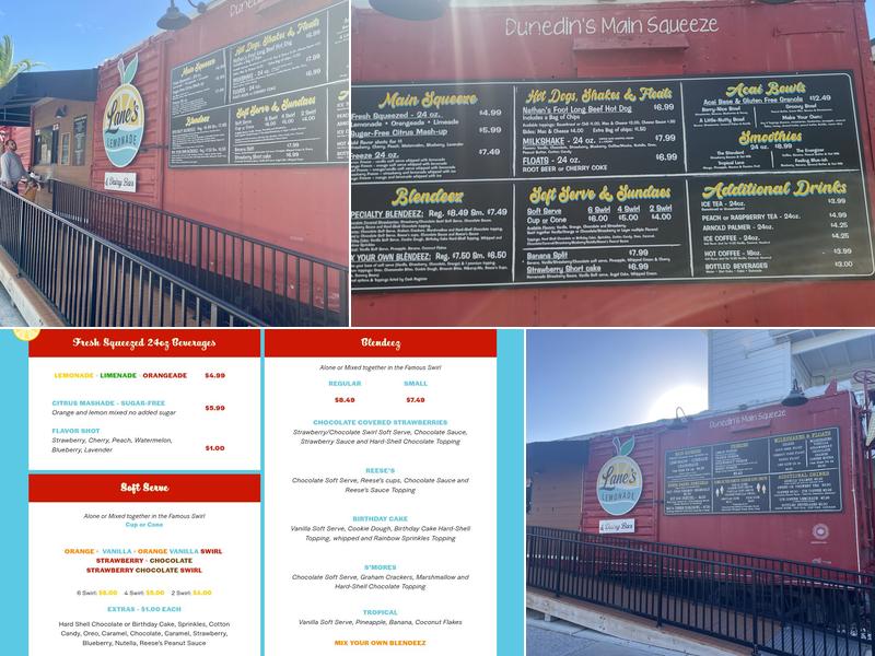 Lane's Lemonade Menu
