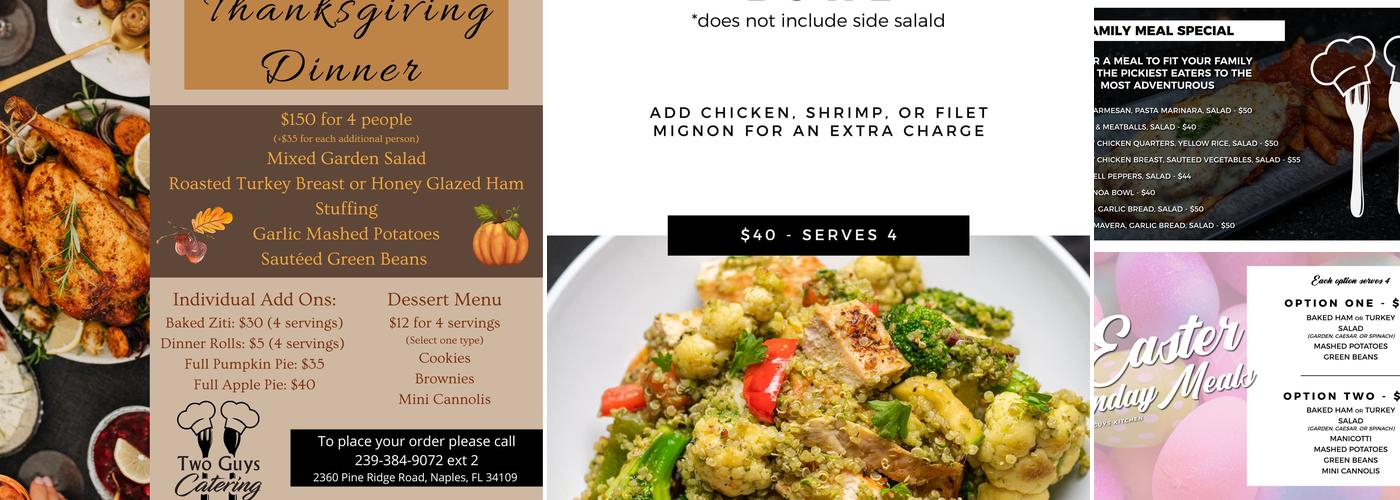 Two Guys Catering Menu