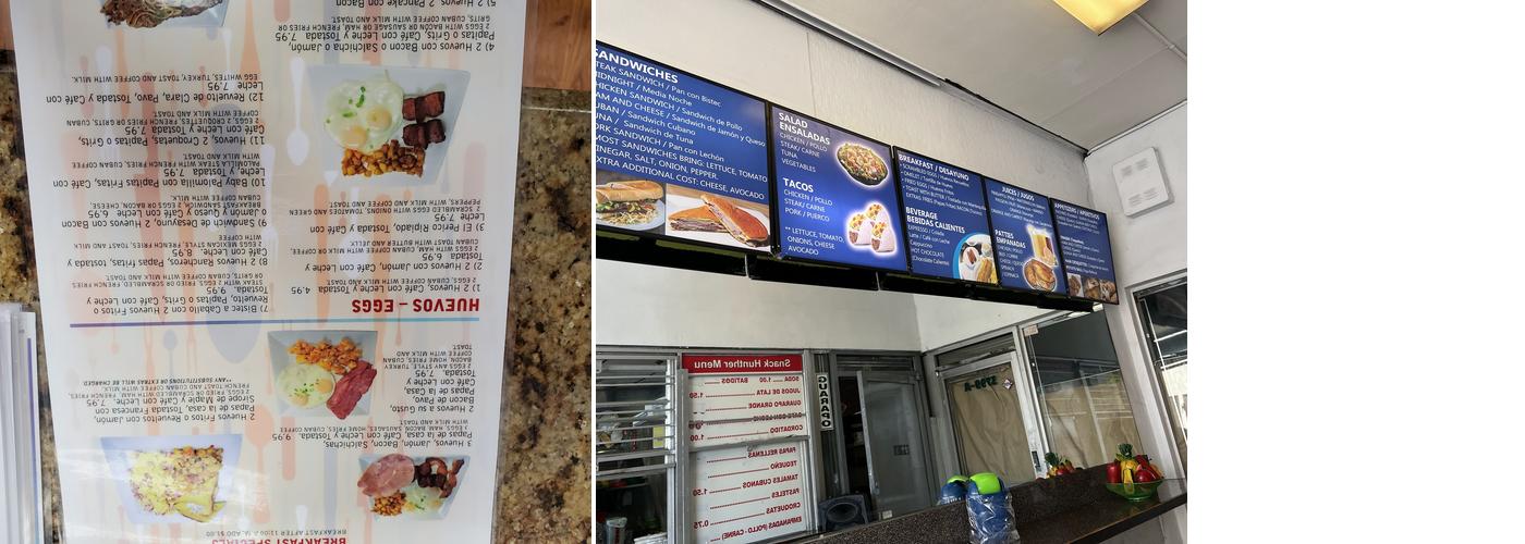 Snack Hunter Cafetería Menu