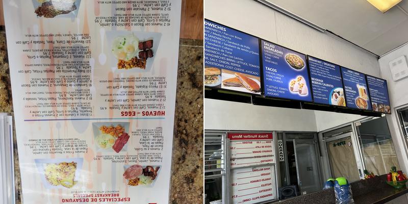 Snack Hunter Cafetería Menu
