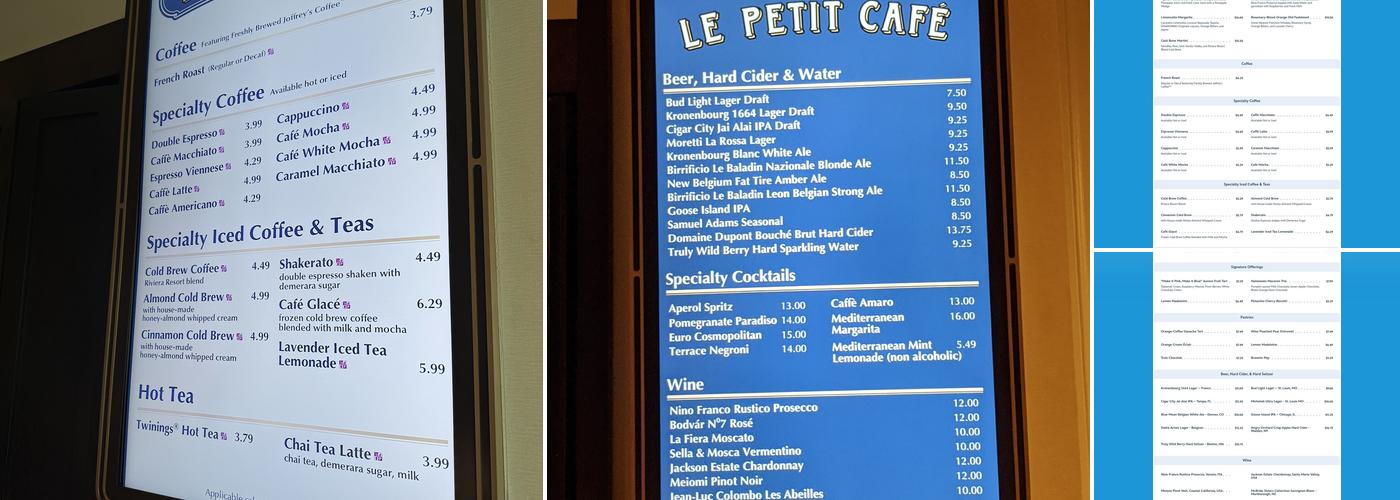 Le Petit Café Menu