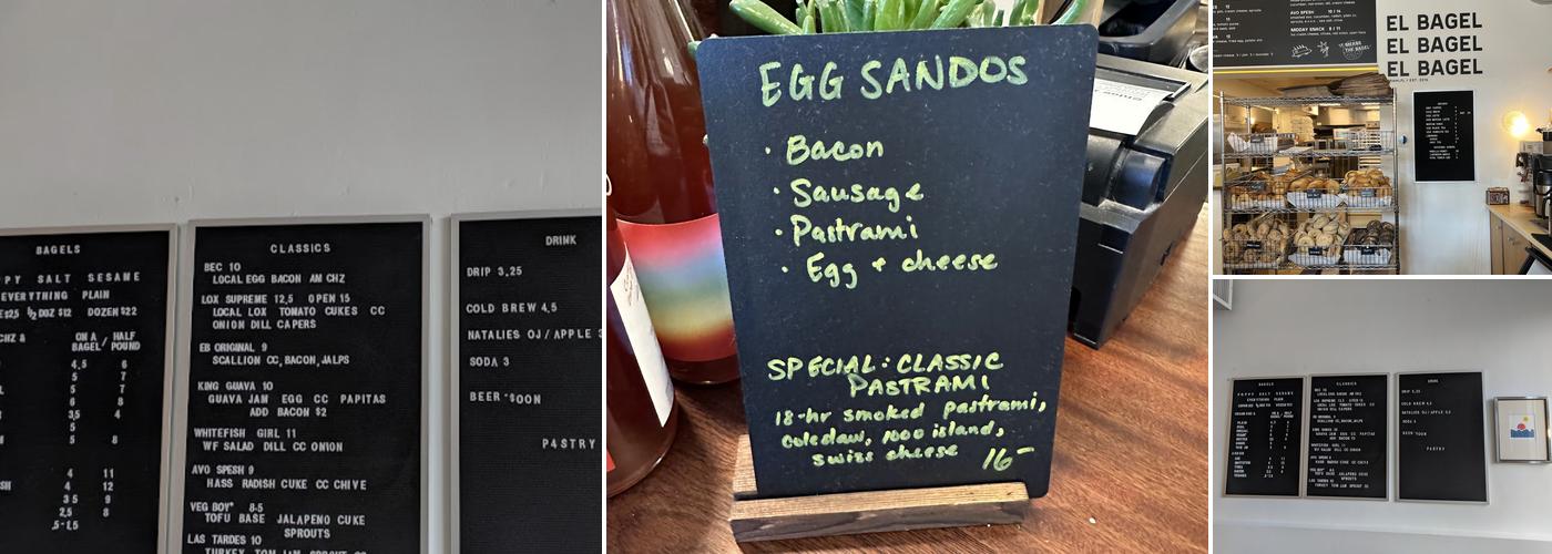 El Bagel Menu
