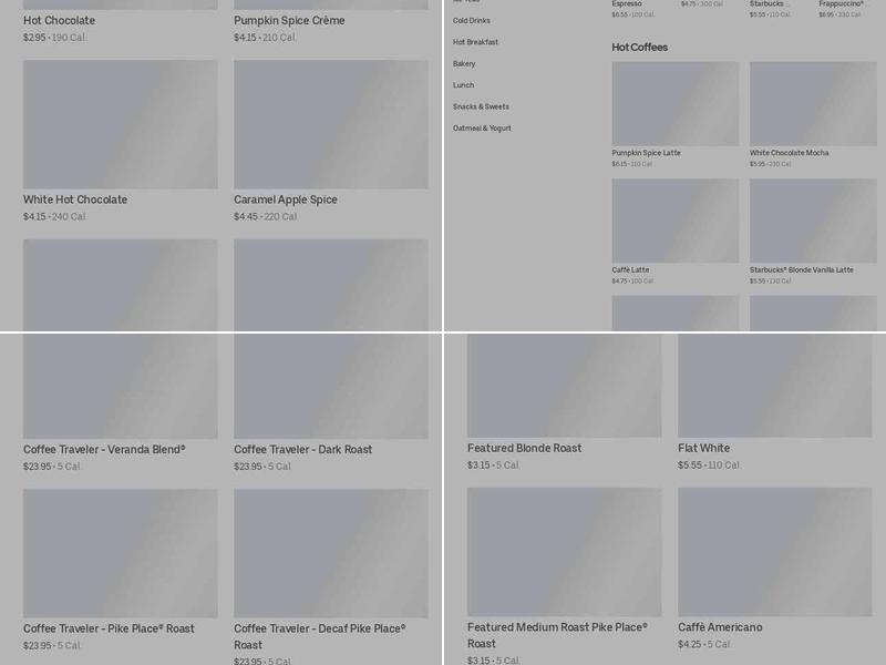 Starbucks Menu