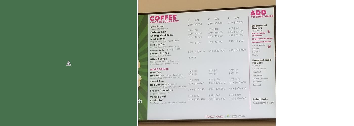 Dunkin' Menu