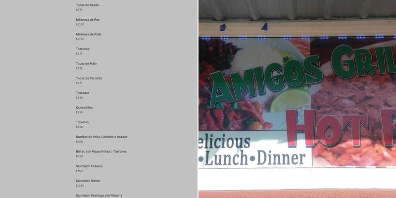 Los Amigos Grill LLC. Menu