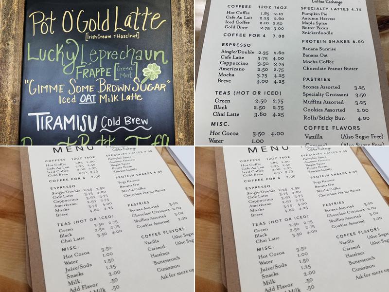 The Farmhouse Coffee Exchange Menu