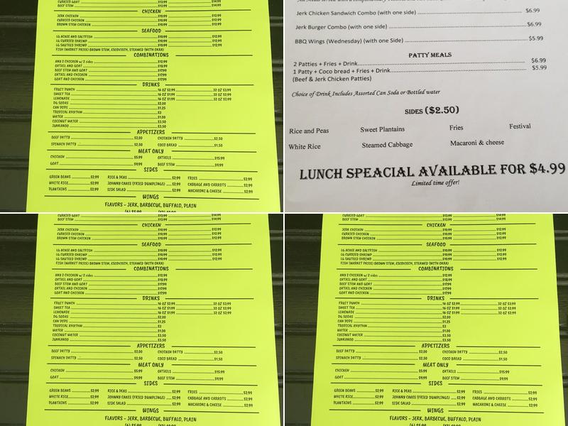 It's A Jerk Shack Menu