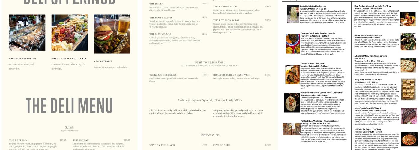 The Culinary Stone Menu