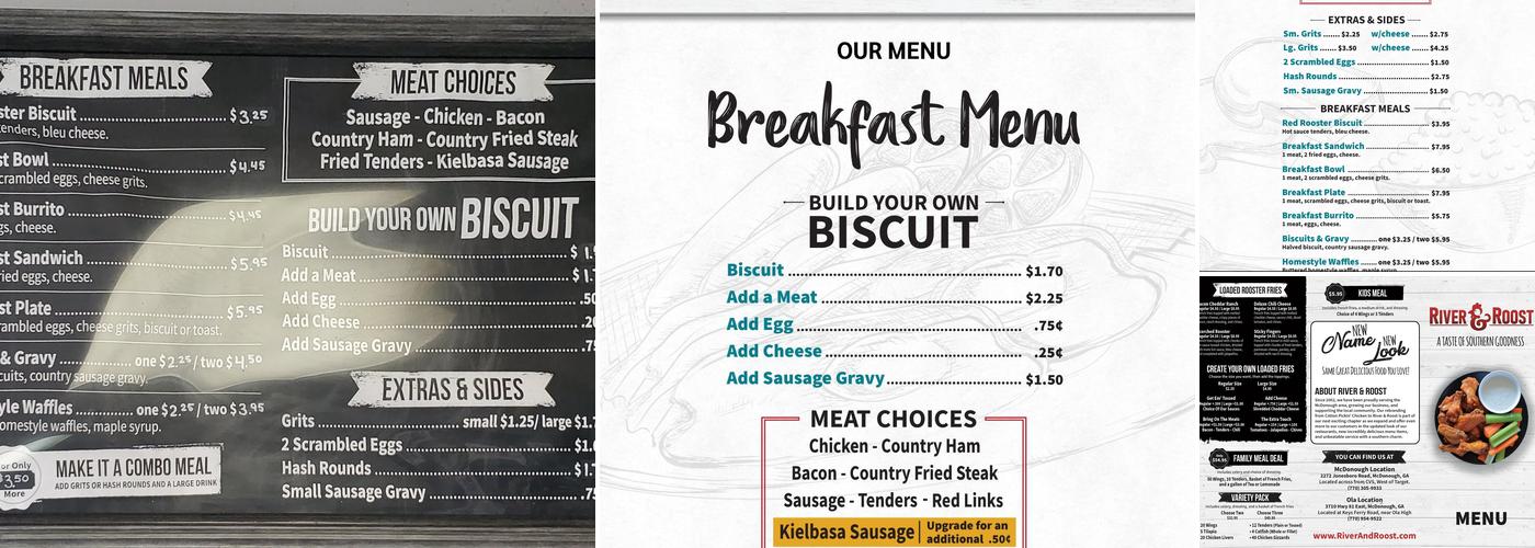 River & Roost Menu