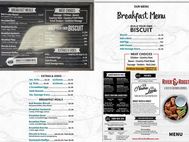 River & Roost Menu