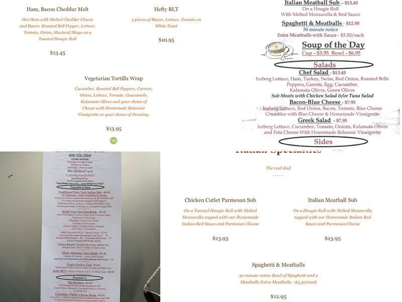 Christine's Deli Menu