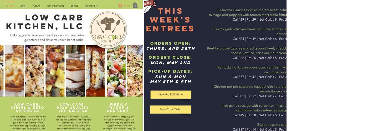 Low Carb Kitchen Menu
