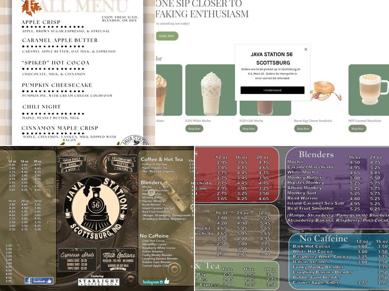 Java Station 56 Menu