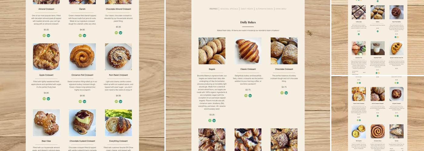 Bountiful Bakery Menu